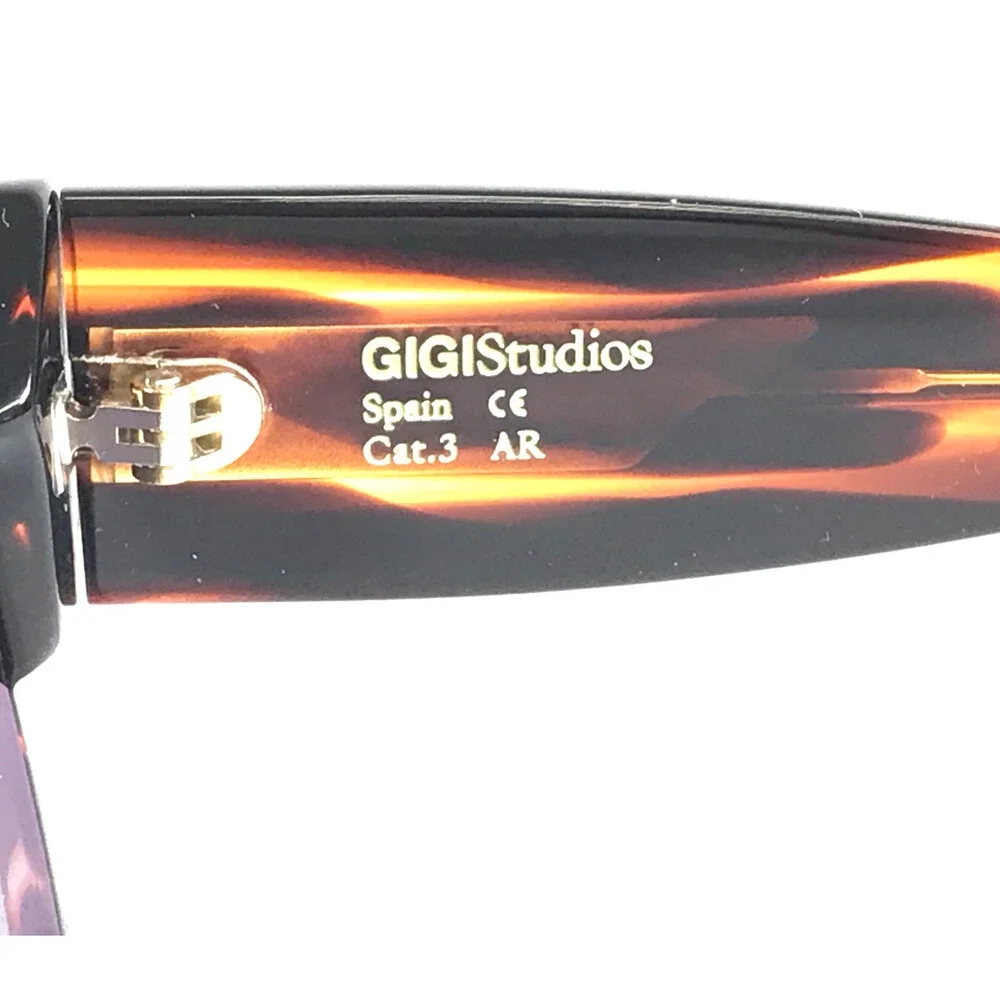 Gigi Studios Sunglasses CIRA 6633/2 Striped Brown Frame w/ Gradient Green Lenses